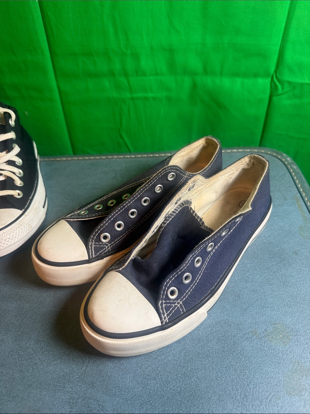 Casual Slip-On Canvas Sneakers in Navy Blue